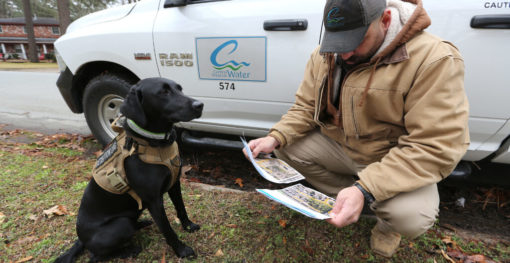 Rescue Dog Team Collaborates with Utilis to “Find Leak”
