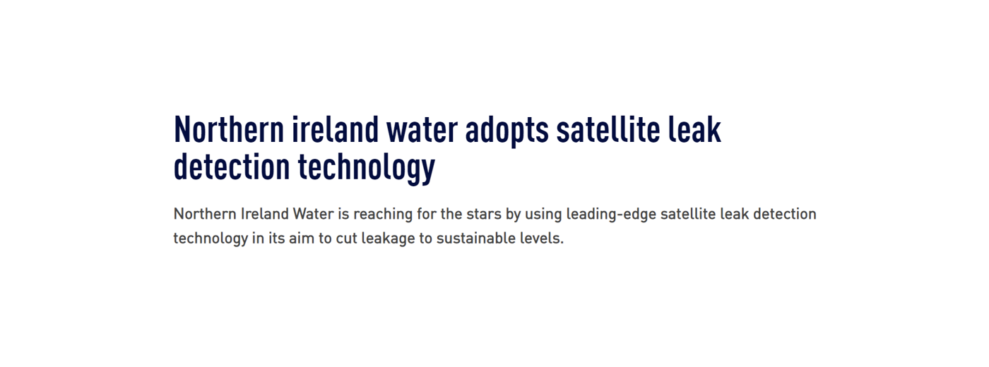 Northern Ireland Water Adopts Satellite Leak Detection Technology hero image